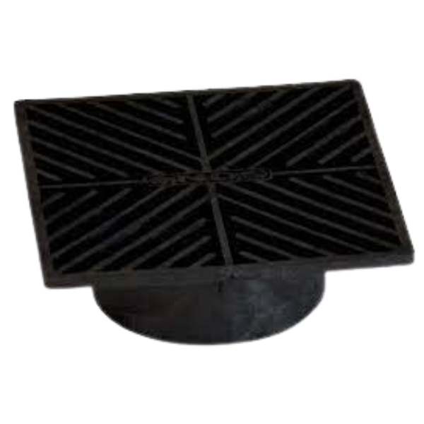 6" GRATE SQUARE BLACK