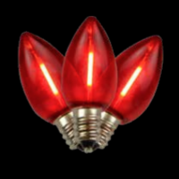 LED C9 25PK RED  FIL