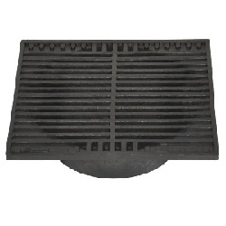 9" SQUARE PLASTIC GRATE BLACK