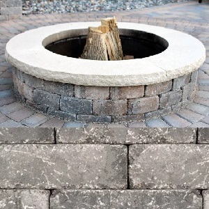 STRASSEN ROUND FIRE PIT KIT STERLING GRAY