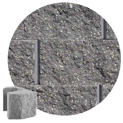 6" CLASSIC STRIAGHT 1/2 BLOCK CHARCOAL