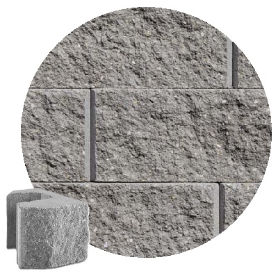 8" CLASSIC STRAIGHT 1/2 BLOCK GRAY
