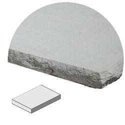 24"X12" 2-SIDED SEAT WALL CAP INDIANA LIMESTONE