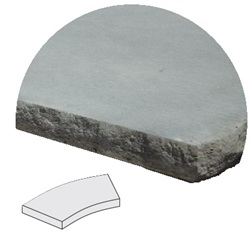 19"X12" RADIUS SEAT WALL CAP BLUESTONE