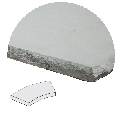 19"X12" RADIUS SEAT WALL CAP INDIANA LIMESTONE