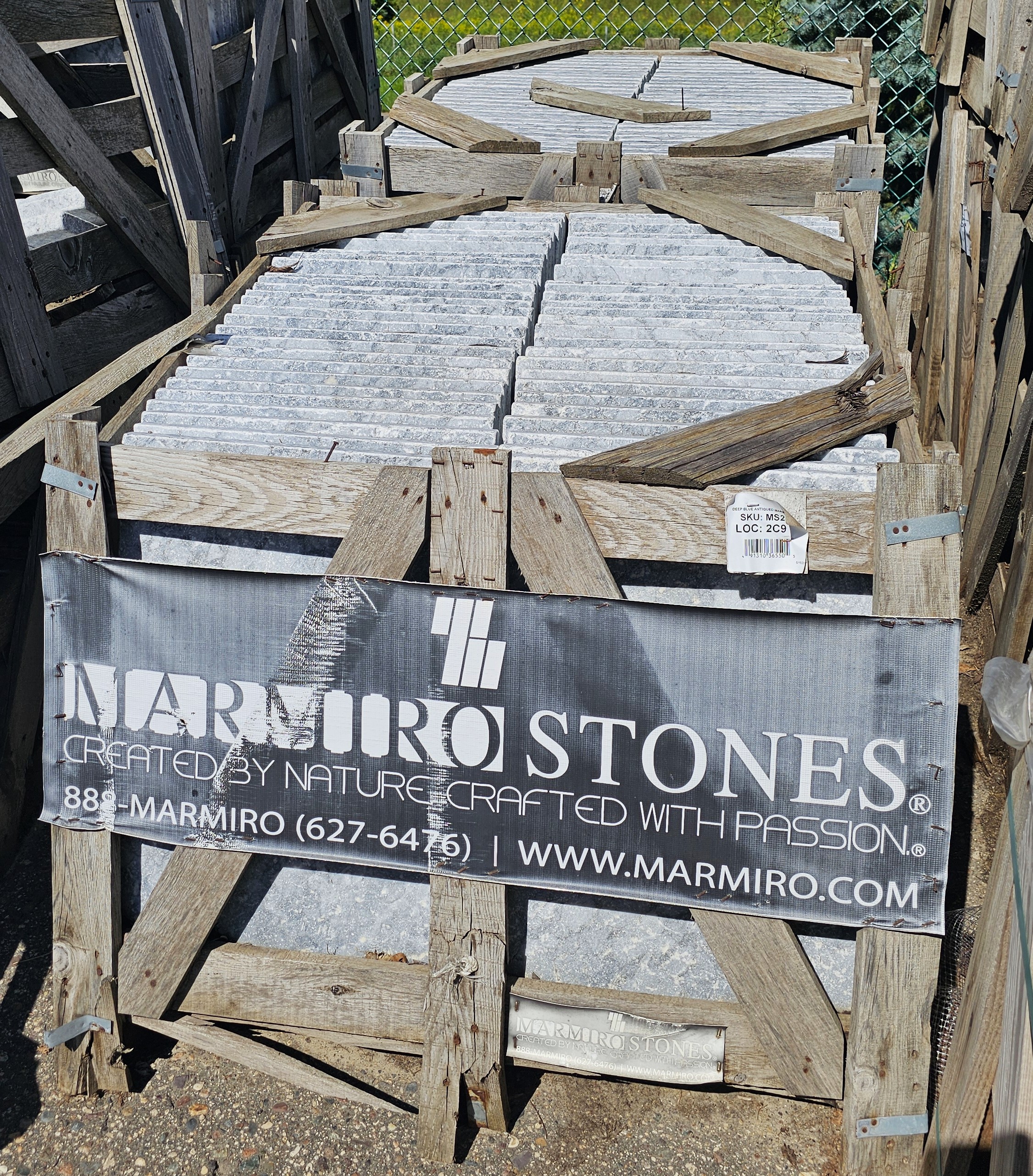 DEEP BLUE ANTIQUED MARBLE 16X24