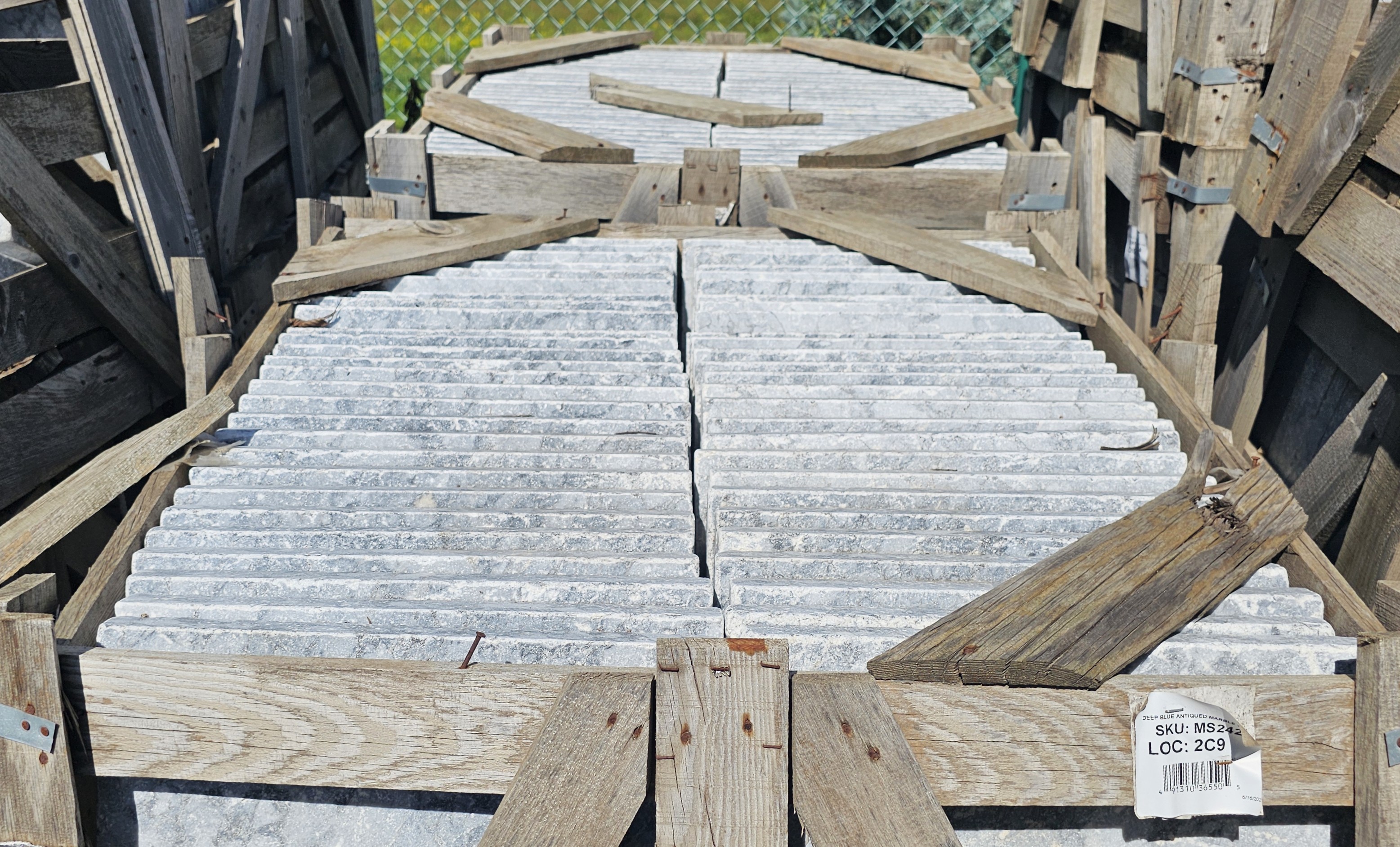 DEEP BLUE ANTIQUED MARBLE 16X24