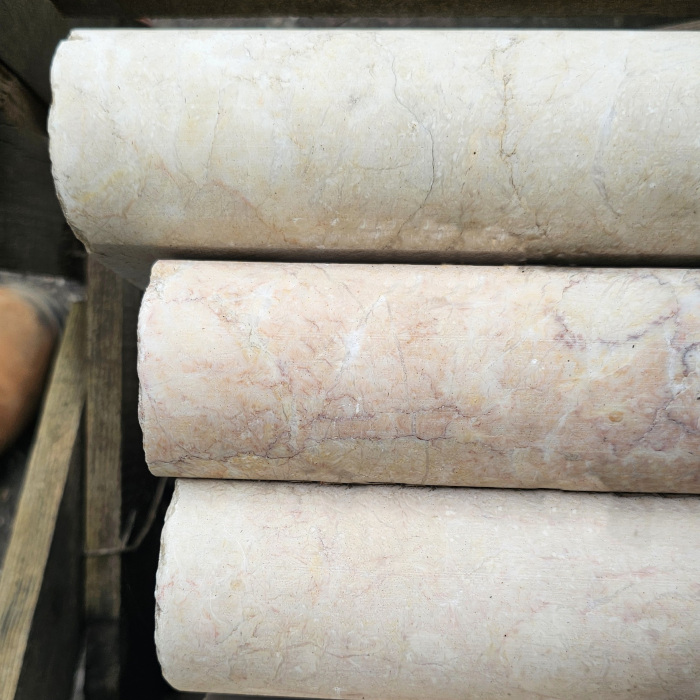 12X48 CREMA EDA ROSA ANTIQUED BULLNOSE