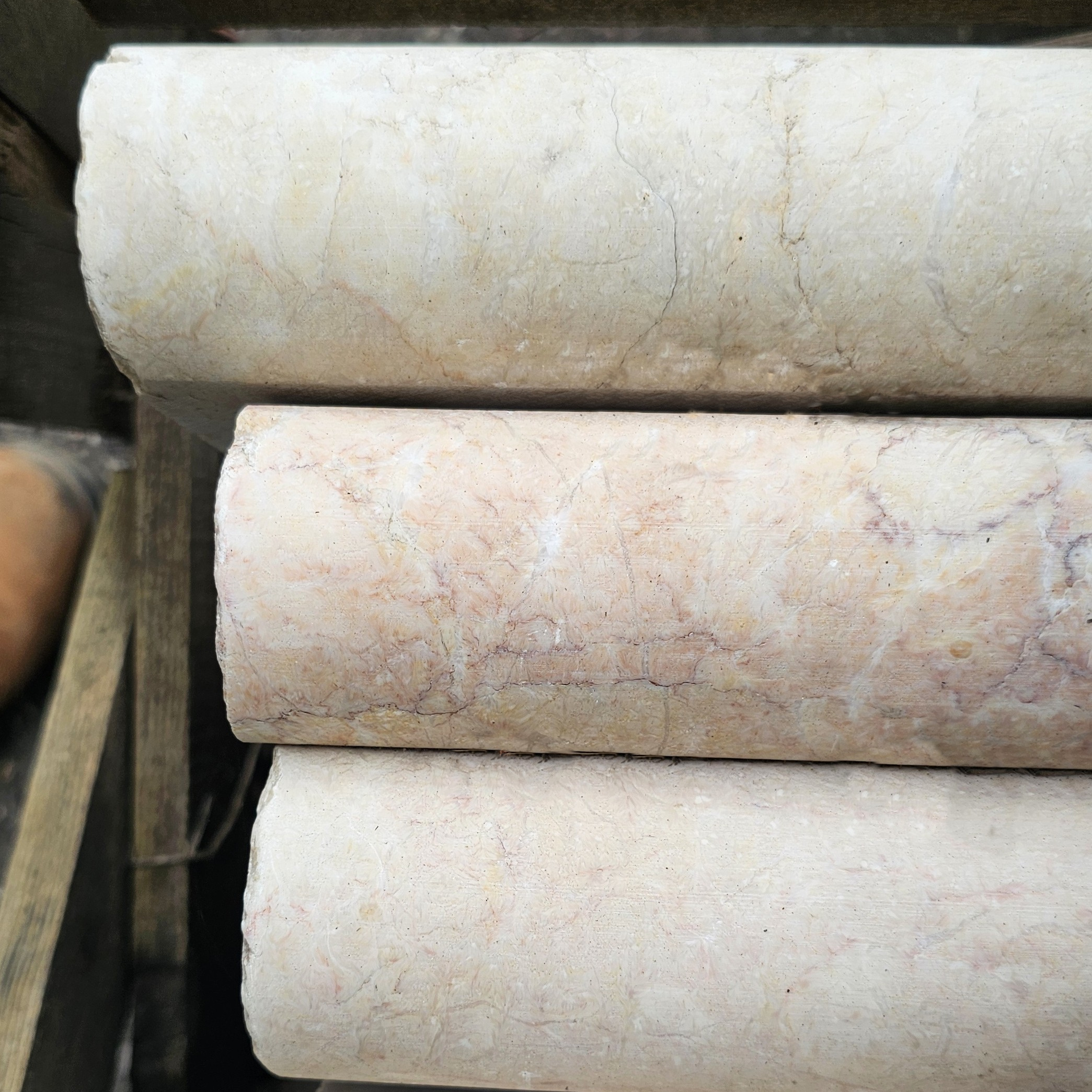 12X48 CREMA EDA ROSA ANTIQUED BULLNOSE