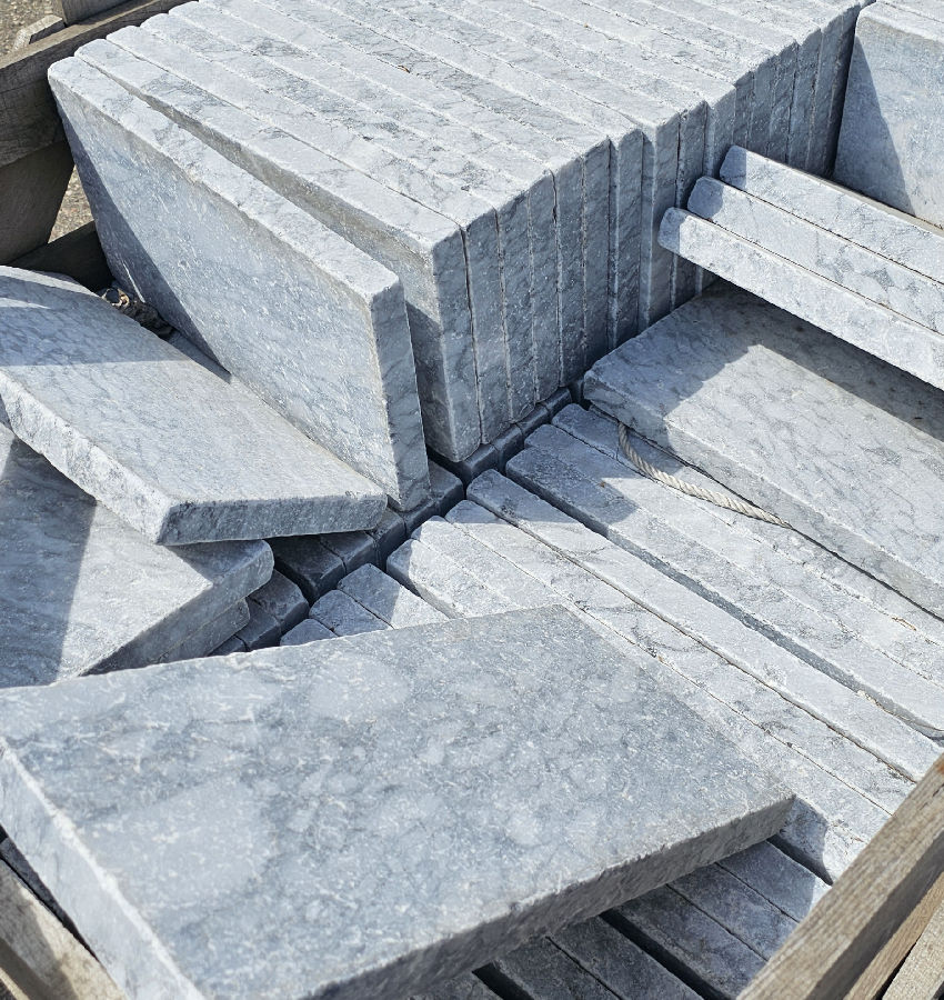 DEEP BLUE ANTIQUED 8" FRENCH PATTERN