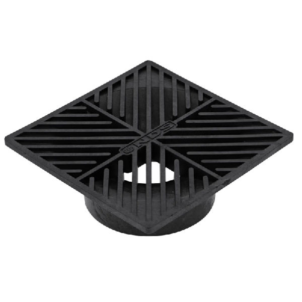 6" SQUARE PLASTIC GRATE BLACK