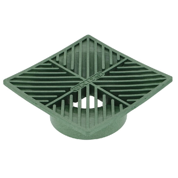 6" SQUARE PLASTIC GRATE GREEN