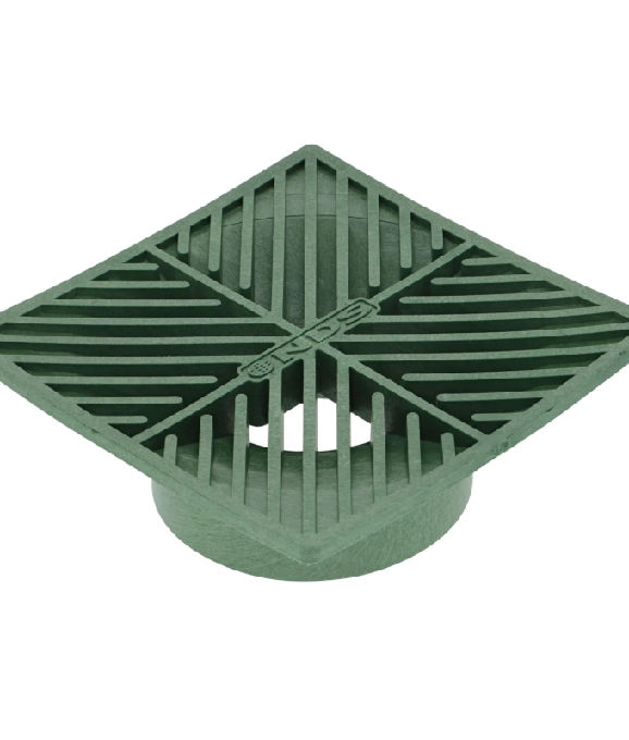 6" SQUARE PLASTIC GRATE GREEN