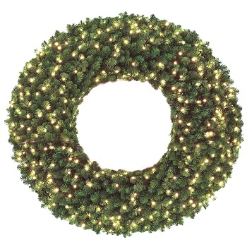 S4 36" 100LT SEQUOIA WREATH WARM WHITE