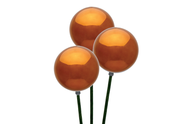 STEMBALL 8CM STAKE/3 COPPER SHINY