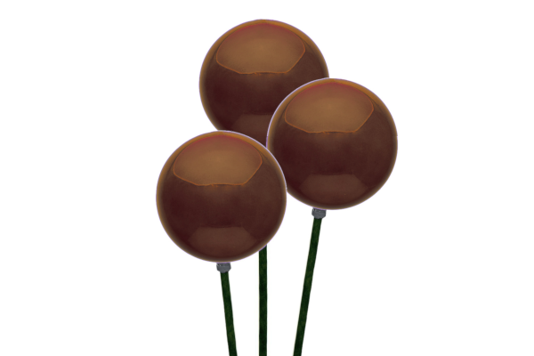 STEMBALL 8CM STAKE/3 BROWN SHINY