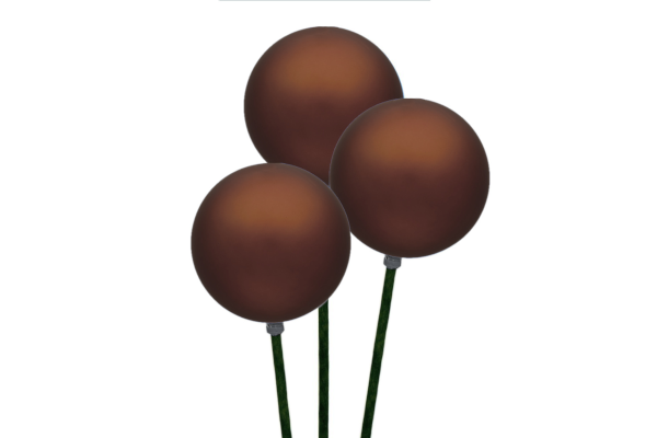 STEMBALL 8CM STAKE/3 BROWN MATTE