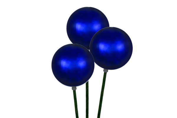 STEMBALL 8CM STAKE/3 BLUE SHINY