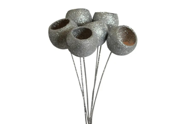 BELL CUPS STAKE/7 SILVER GLITTER