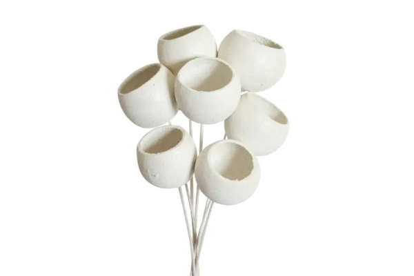 BELL CUPS STAKE/7 WHITE GLITTER