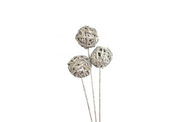 KAMBOI BALL STAKE/10 SILVER GLITTER