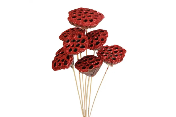 LOTUS POD STAKE/7 RED GLITTER