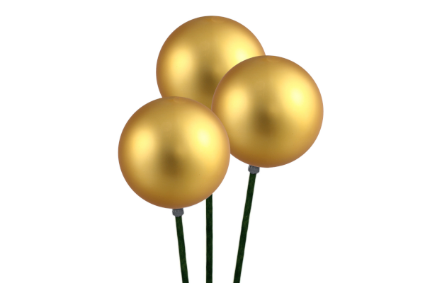STEMBALL 8CM STAKE/3 GOLD MATTE