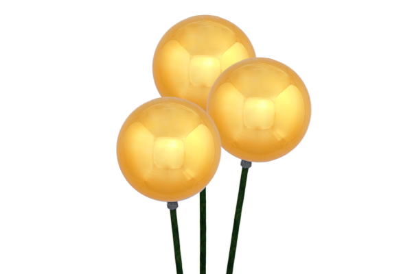 STEMBALL 8CM STAKE/3 GOLD SHINY