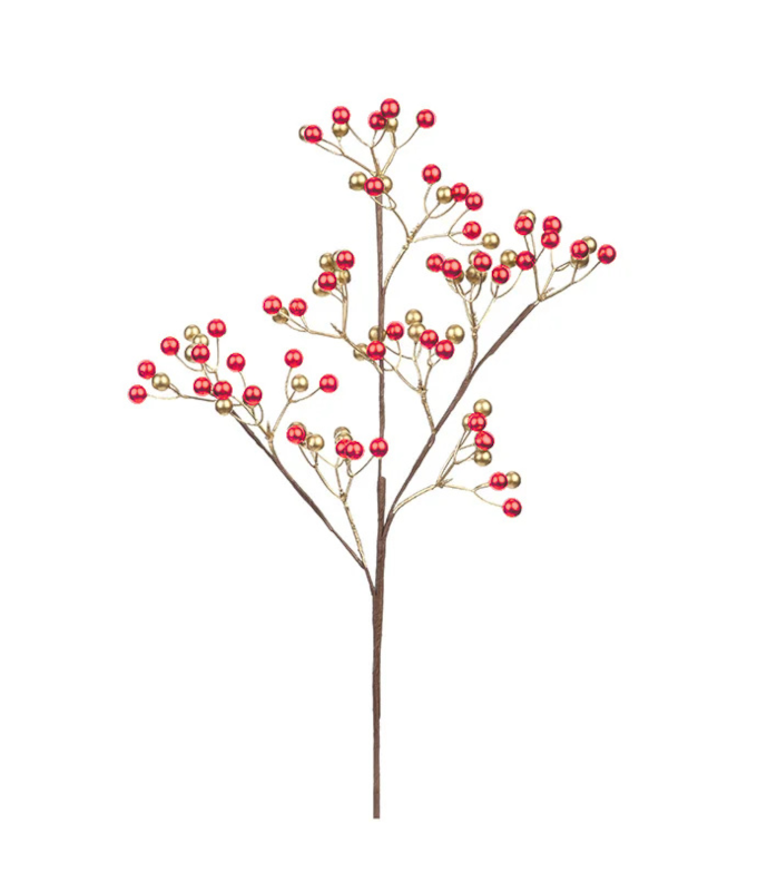 CRANBERRY SPRAY 25" RED & GOLD