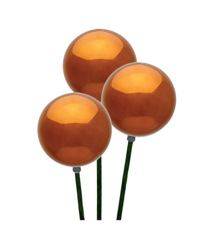 STEMBALL 8CM STAKE/3 COPPER SHINY