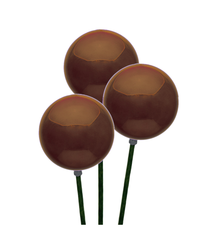 STEMBALL 8CM STAKE/3 BROWN SHINY