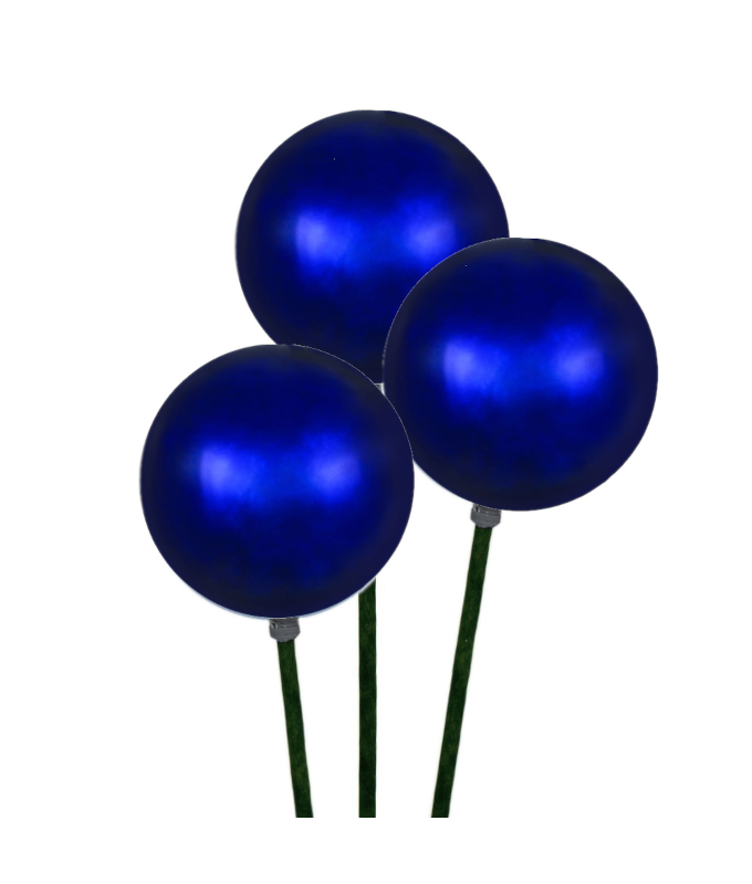 STEMBALL 8CM STAKE/3 BLUE SHINY