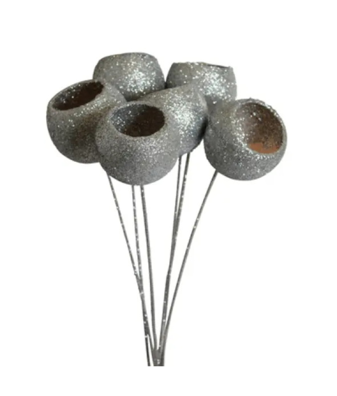 BELL CUPS STAKE/7 SILVER GLITTER