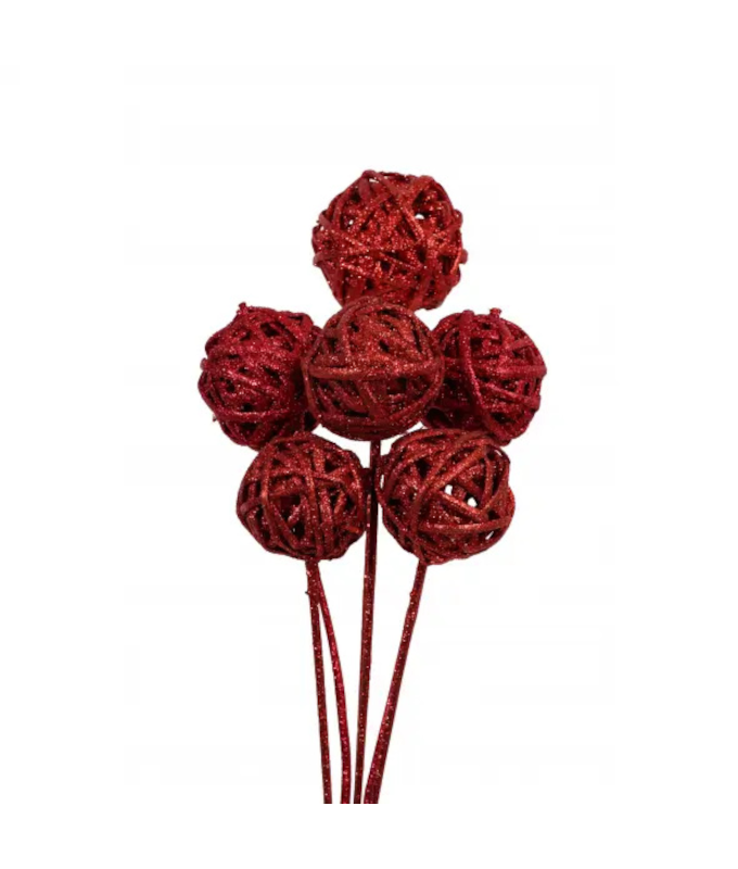 KAMBOI BALL STAKE/10 RED GLITTER