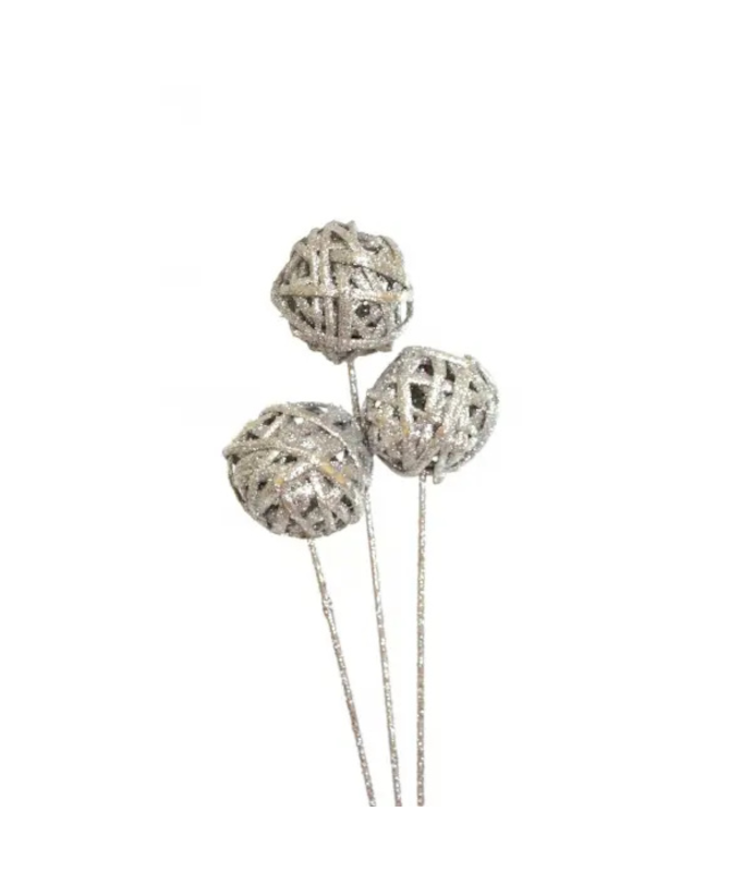 KAMBOI BALL STAKE/10 SILVER GLITTER