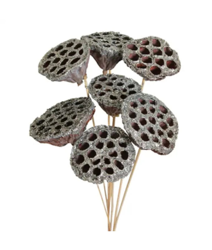 LOTUS POD STAKE/7 SILVER GLITTER