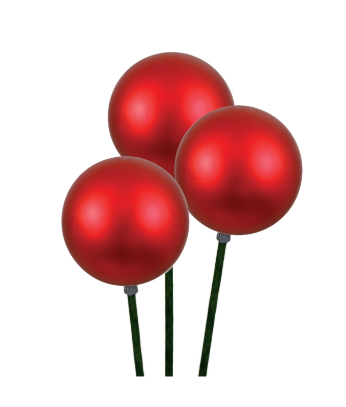 STEMBALL 8CM STAKE/3 RED MATTE