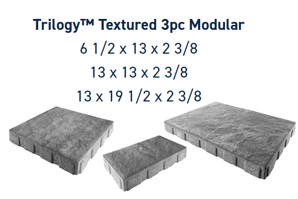 TRILOGY 3PC TEXTURED PEWTER