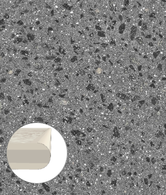 TERRAZZO CHARCOAL 12X24 BULLNOSE