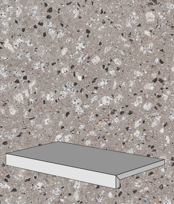 TERRAZZO GREY BLACK 12X24 DF COPING