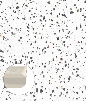 TERRAZZO WHITE BLACK 12X24 BULLNOSE