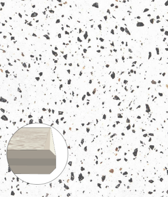 TERRAZZO WHITE BLACK 12X24 DOUBLE BEVEL