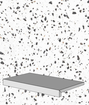 TERRAZZO WHITE BLACK 12X24 DF COPING