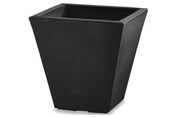 Crescent Gramercy Contemporary Square Planters, Caviar Black, 20"