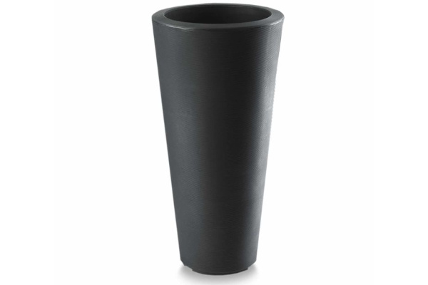 Crescent Bleeker Tapered Planter, Caviar Black, 17"