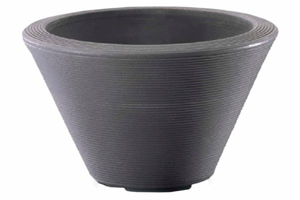 Crescent Gramercy Contemporary Round Planters, Slate, 20"