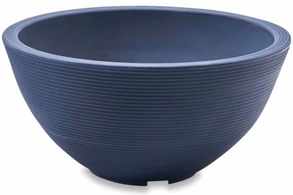 Crescent Delano Rolled Planter Bowl, Midnight, 16"