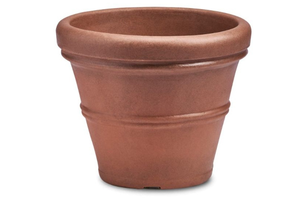 Crescent Brunello Rolled Rim Planter, Rust, 20"