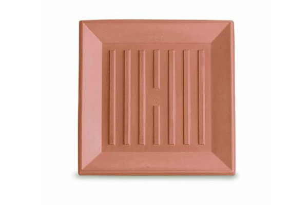 Crescent Universal Square&nbsp;Saucer, Weathered Terra Cotta, 13"&nbsp;&nbsp;