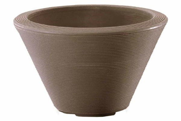 Crescent Gramercy Contemporary Round Planters, Mocha, 16"